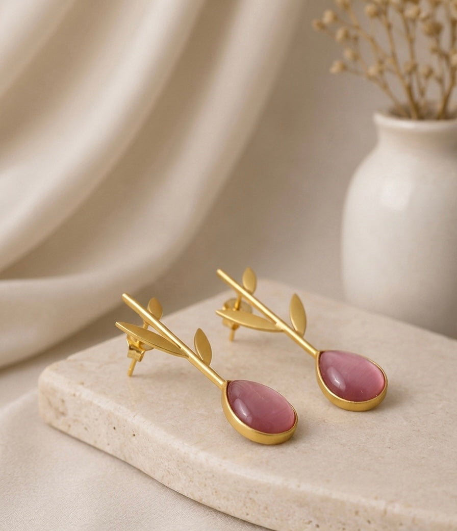 Vedaaa Rose Bloom Statement Earrings
