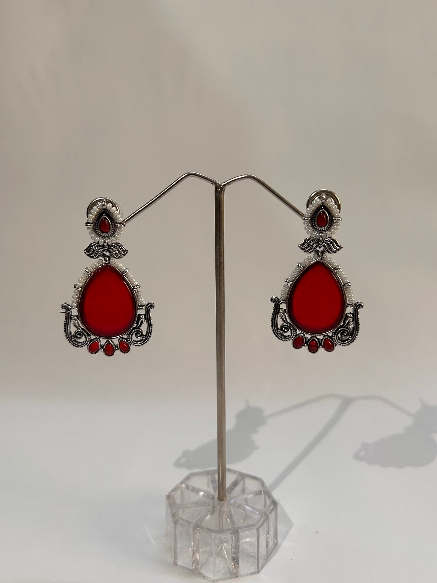 Royal Red Teardrop Earrings