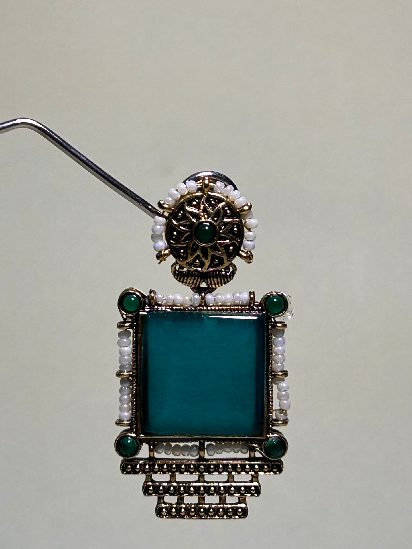 Emerald Glow Statement Earrings