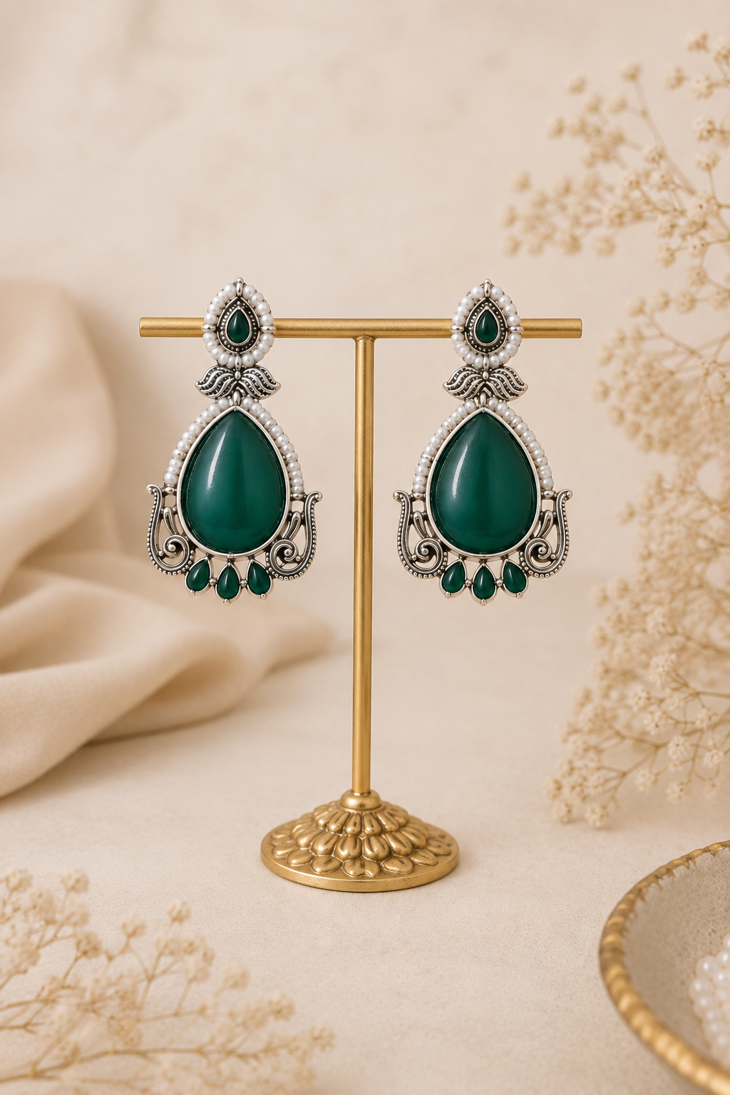 Royal Green Teardrop Earrings