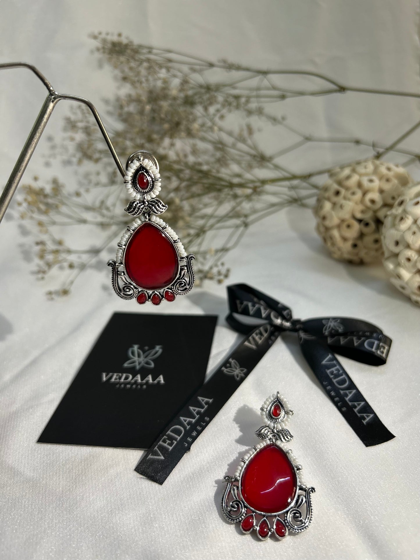 Royal Red Teardrop Earrings