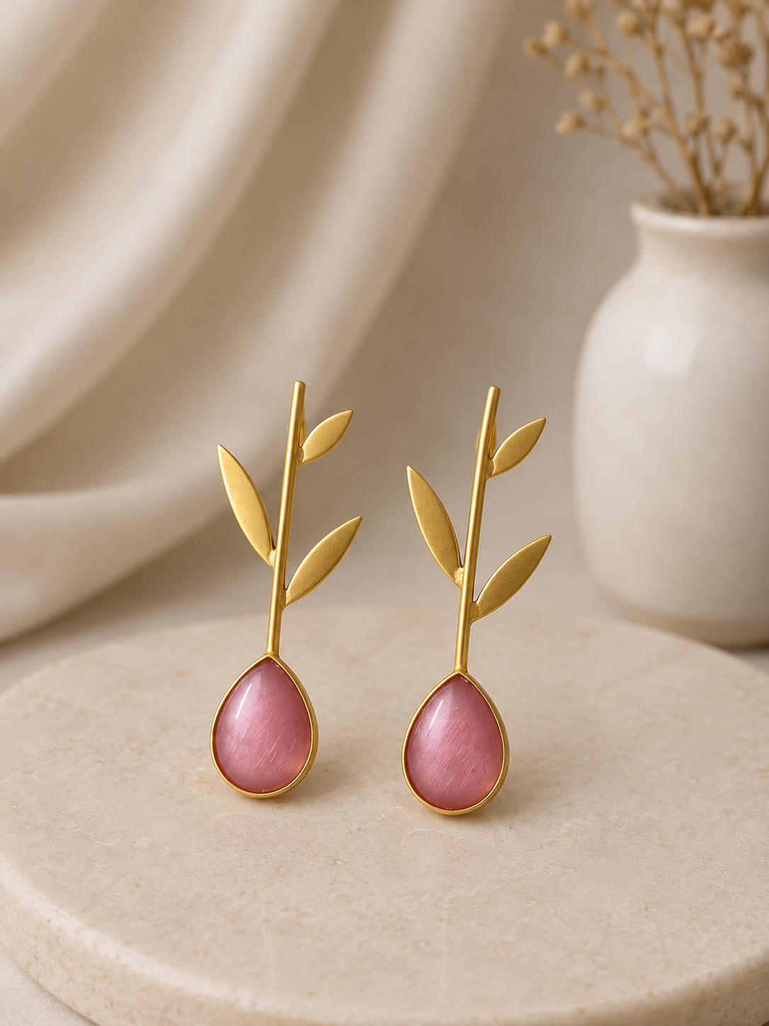 Vedaaa Rose Bloom Statement Earrings