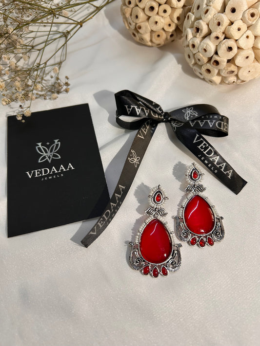Royal Red Teardrop Earrings